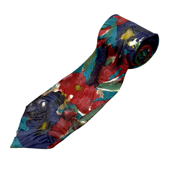 Albert Nipon 100% Silk Dress Tie Made in Italy Art Abstract Pattern 57" 3.5" - Picture 1 of 10
